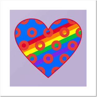 Phish Donuts Heart with Rainbow Pride Posters and Art